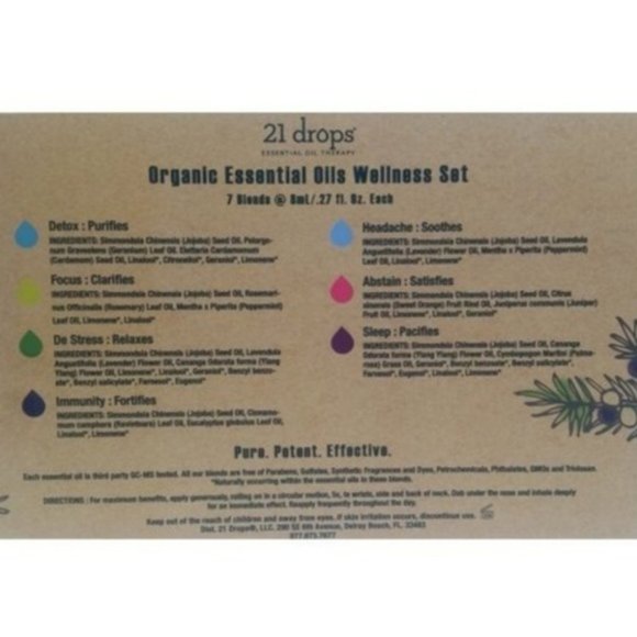 NIB 21 Drops Organic Essential Oils Set - Picture 2 of 5